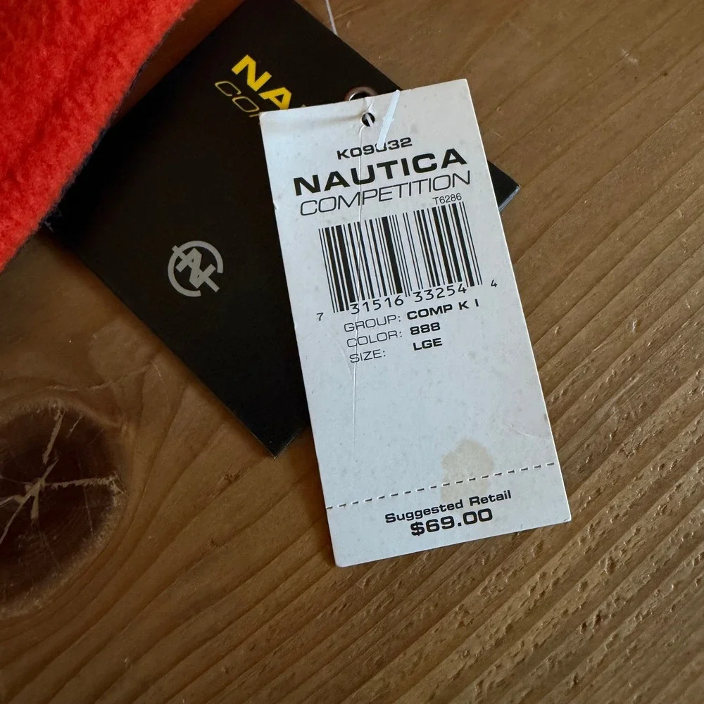 Vintage Nautica‎ Mens Orange Fleece Sweatpants Elastic Waist Pants XL NEW